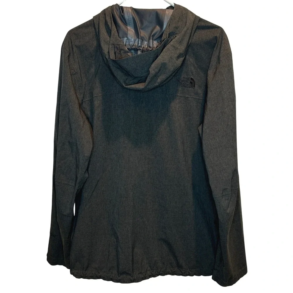The North‎ Face Men's Medium Charcoal Full Zip Hooded Jacket Microfiber Stretch